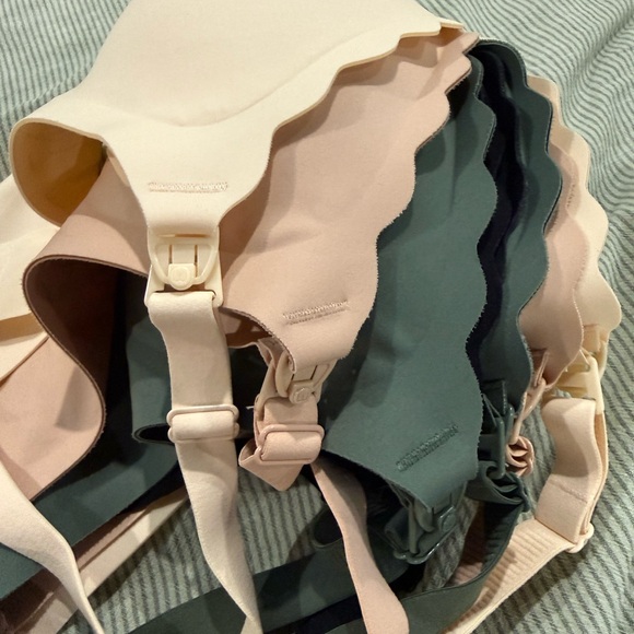 Scalloped Edge Nursing Bra Set - Cream, Oyster, Sage, Black - Picture 7 of 8